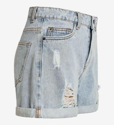 Produktbild f�r 'Damen kurze Mom-Fit Jeans Shorts Destroyed Look'