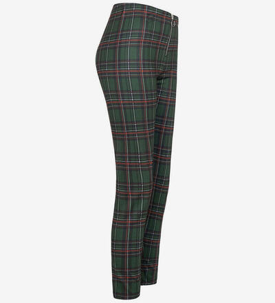 Produktbild f�r 'Damen Skinny Hose Zipper vorne Karo Muster'