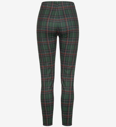 Produktbild f�r 'Damen Skinny Hose Zipper vorne Karo Muster'