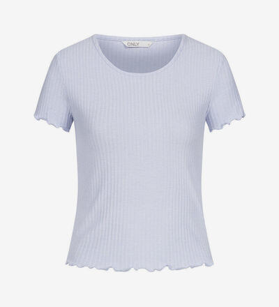 Produktbild f�r 'Damen NOOS Ribbed T-Shirt mit Frilldetails'