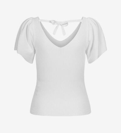 Produktbild f�r 'Damen NOOS Ribbed V-Neck Fledermausarm Shirt mit Schn�rdetail hinten'