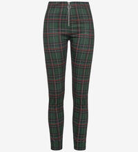 Produktbild f�r 'Damen Skinny Hose Zipper vorne Karo Muster'