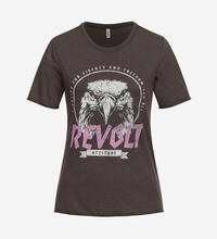 Produktbild f�r 'Damen T-Shirt Revolt Print mit Rollsaumkante phantom'
