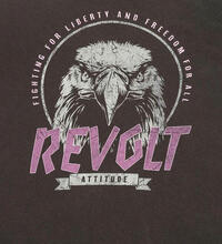 Produktbild f�r 'Damen T-Shirt Revolt Print mit Rollsaumkante phantom'