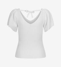 Produktbild f�r 'Damen NOOS Ribbed V-Neck Fledermausarm Shirt mit Schn�rdetail hinten'