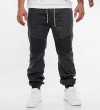 Produktbild f�r 'Herren Biker Stoffhose 5-Pockets Tunnelzug Rippb�ndchen'